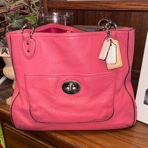 Coach pink Poppy leather handbag